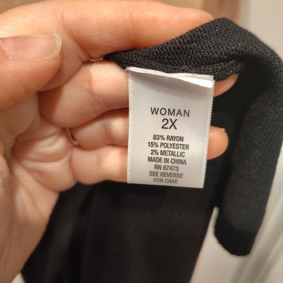 Roz & Ali NWT Color Block Long Sleeve Sweater Dress Sz 2X Party Career Event - Picture 6 of 8